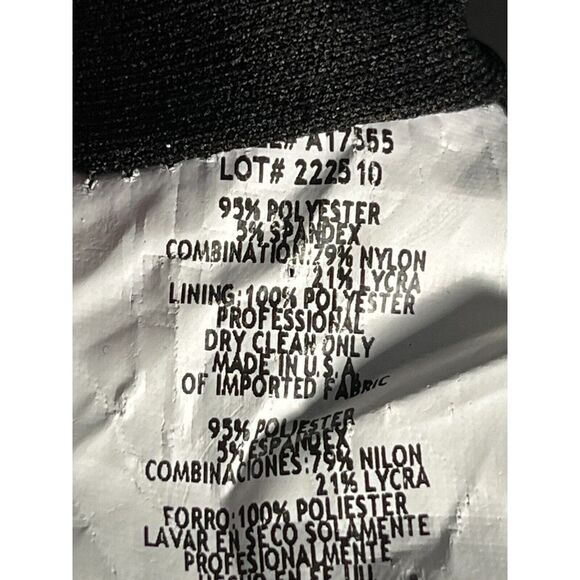 NWT Betsy & Adam Sheath Dress Knee Length Mesh Trim Mock Neck Black Women Size 0 - Picture 16 of 16